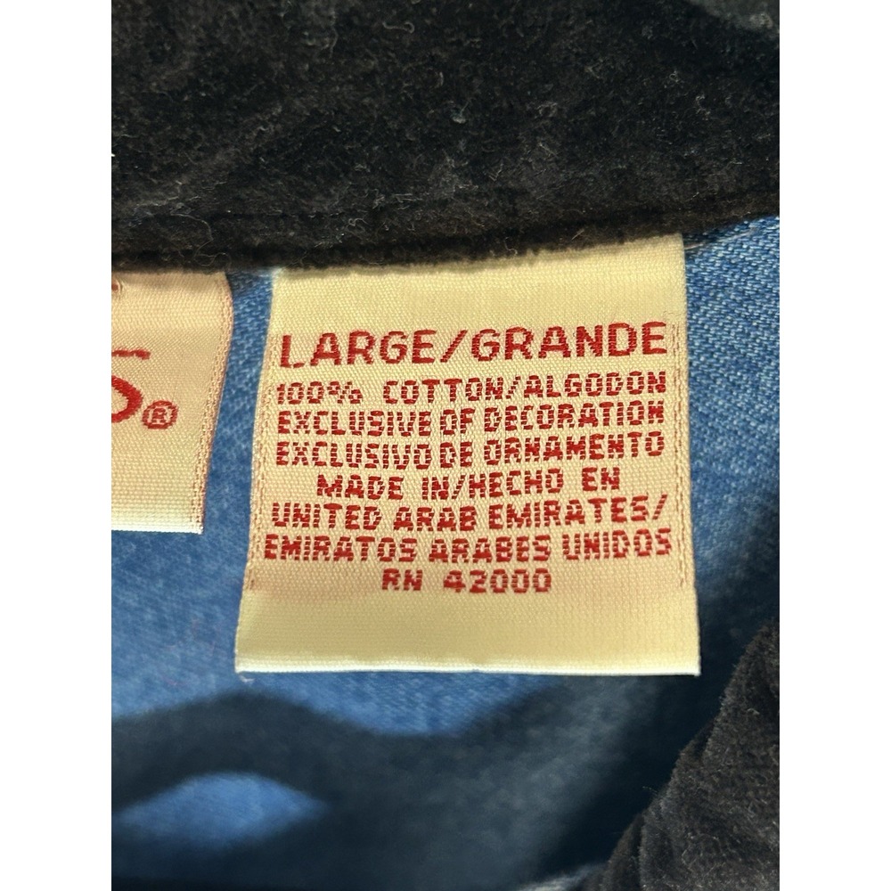 Basic Editions Blue Denim Button Down Shirt with … - image 6